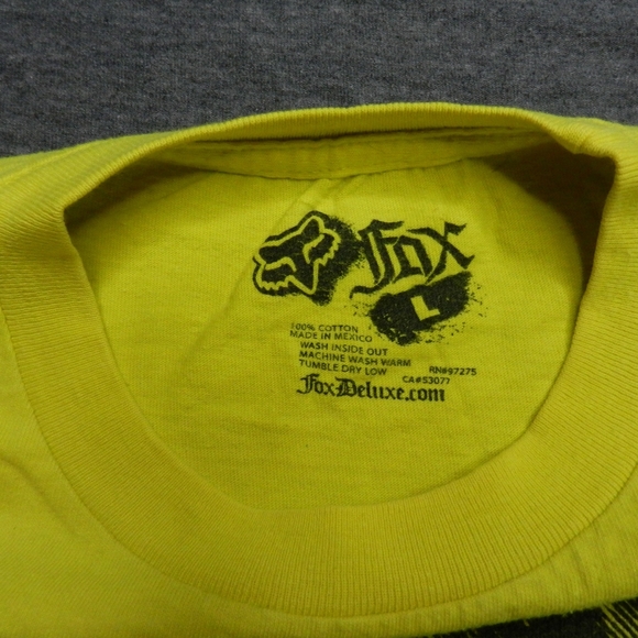 Fox Racing T-Shirt Size Large Yellow Black Graphic Moto - Picture 4 of 10
